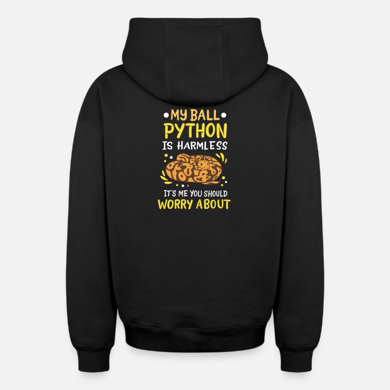 Ball Python - Oversized Heavyweight Unisex Zip Hoodie - Schwarz