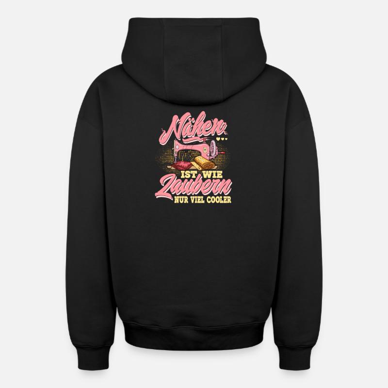Couture - Sweat à capuche unisexe zippé oversize épais SPREAD - noir