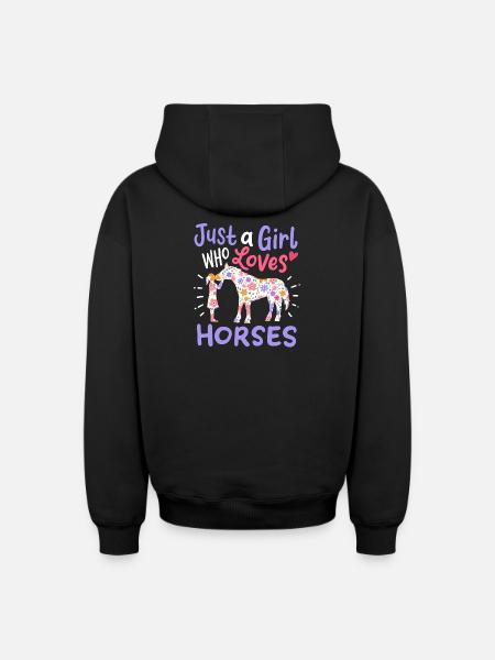Pferd Pferdeliebhaber - Oversized Heavyweight Unisex Zip Hoodie - Schwarz