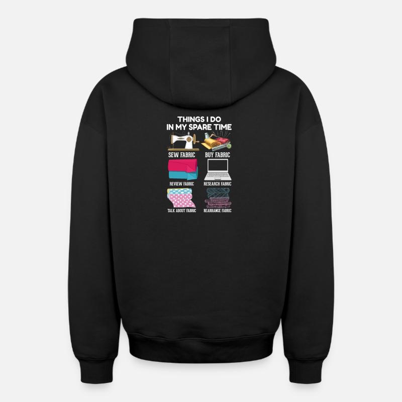 Couture - Sweat à capuche unisexe zippé oversize épais SPREAD - noir