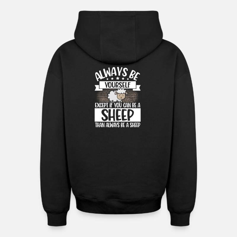 Mouton - Sweat à capuche unisexe zippé oversize épais SPREAD - noir