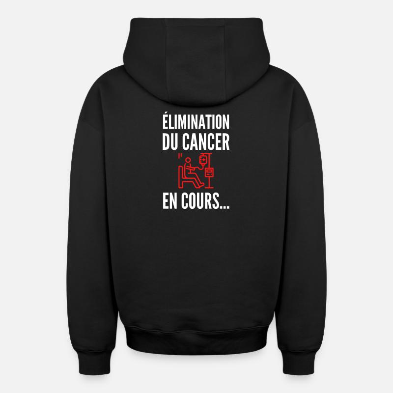Élimination en cours – Avancer, simplement - Sweat à capuche unisexe zippé oversize épais SPREAD - noir