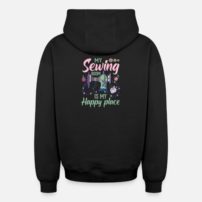 Couture - Sweat à capuche unisexe zippé oversize épais SPREAD - noir