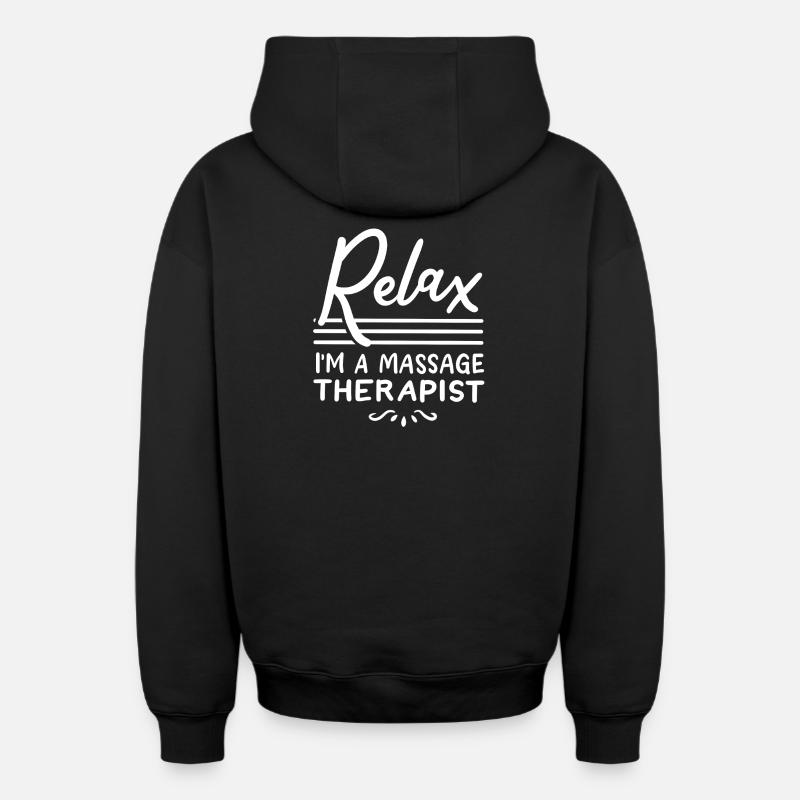 Massagetherapeut Massagetherapie - Oversized Heavyweight Unisex Zip Hoodie - Schwarz