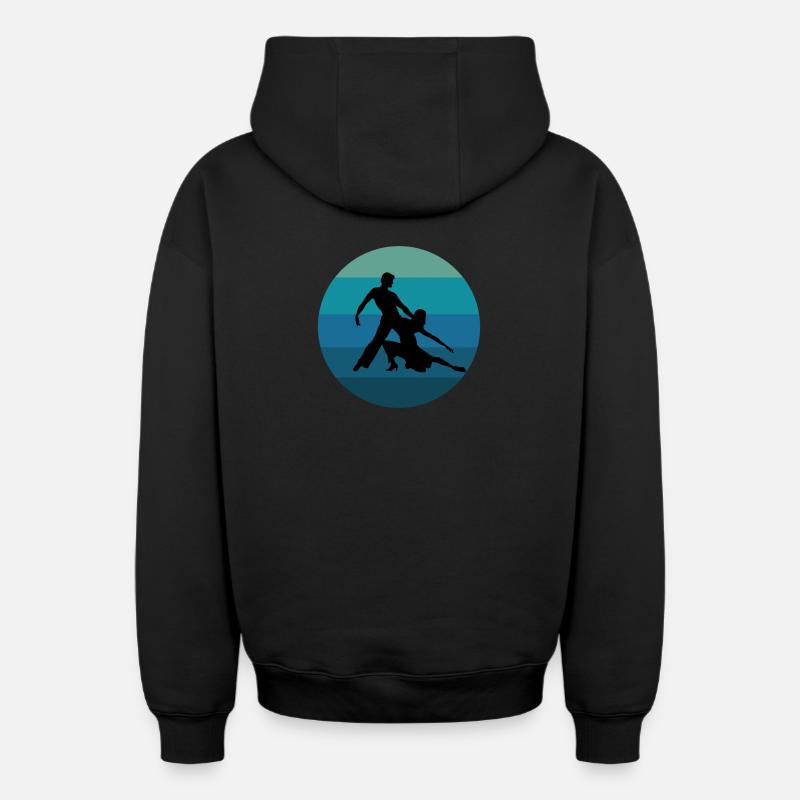 Latin danse couple salsa - Sweat à capuche unisexe zippé oversize épais SPREAD - noir
