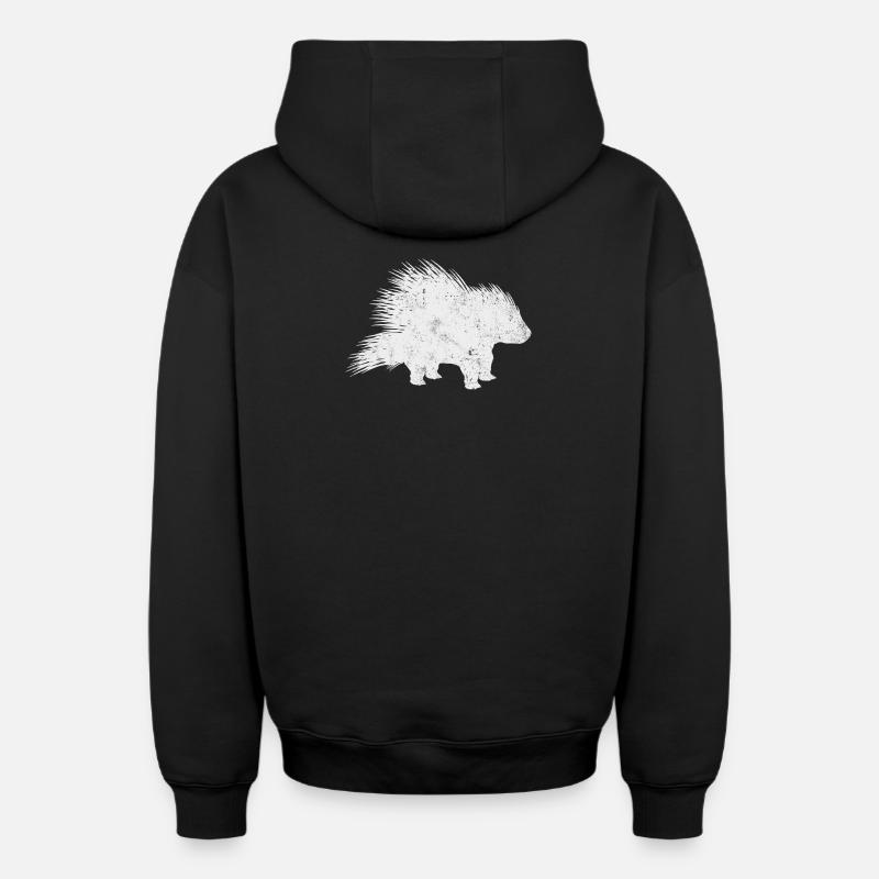 Porc-épic épic - Sweat à capuche unisexe zippé oversize épais SPREAD - noir
