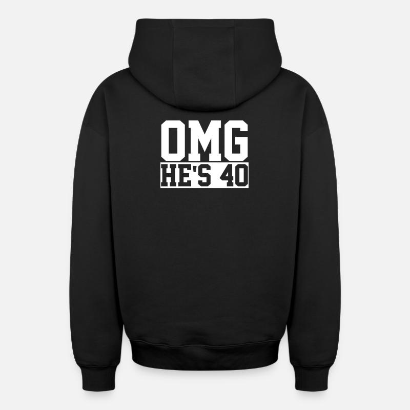 40e anniversaire - Sweat à capuche unisexe zippé oversize épais SPREAD - noir