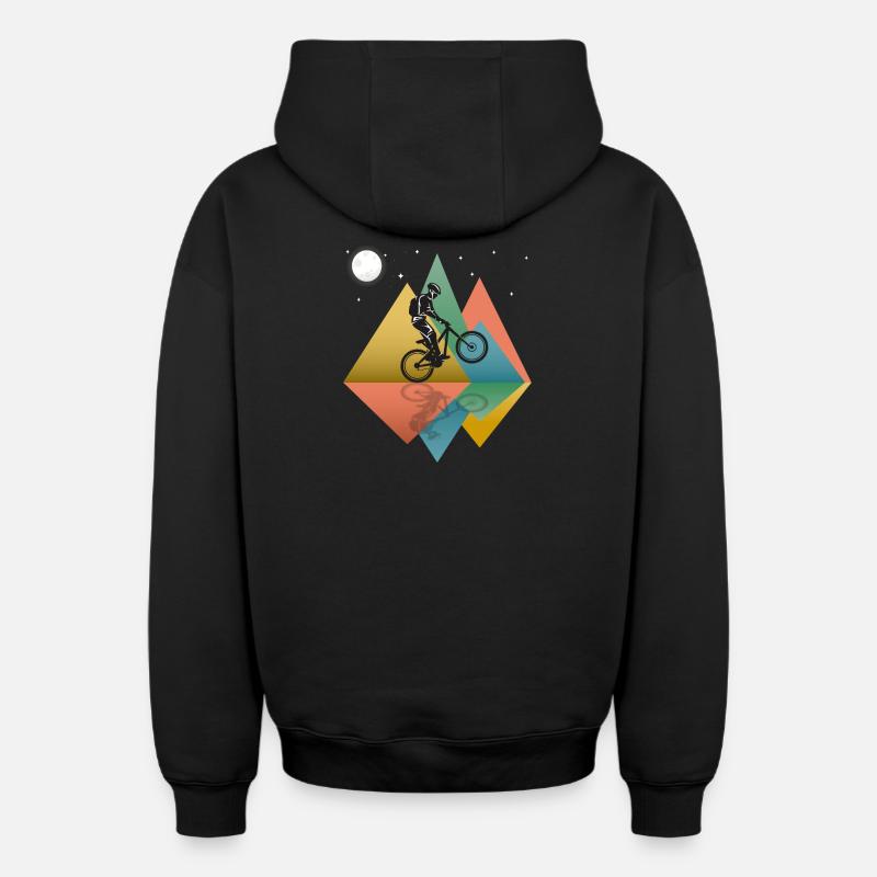 Vtt Rétro - Sweat à capuche unisexe zippé oversize épais SPREAD - noir