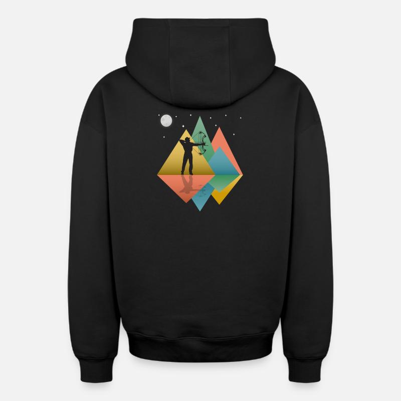 Bogenschießen Herren - Compound Bogen - Oversized Heavyweight Unisex Zip Hoodie - Schwarz