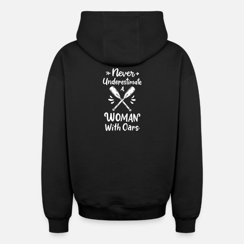 Aviron Rameur - Sweat à capuche unisexe zippé oversize épais SPREAD - noir