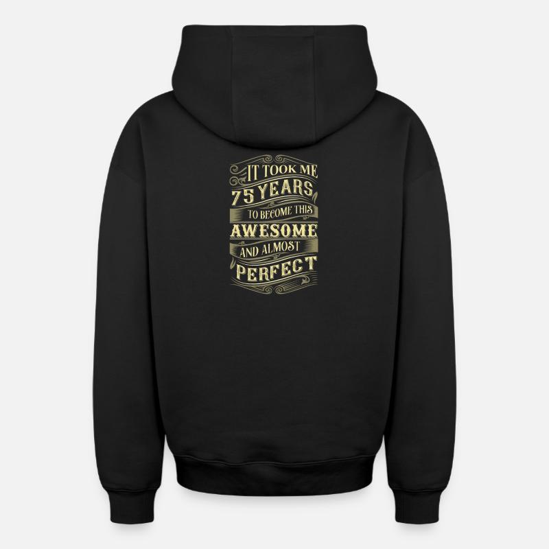 75e anniversaire - Sweat à capuche unisexe zippé oversize épais SPREAD - noir