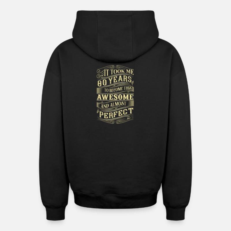 80e anniversaire - Sweat à capuche unisexe zippé oversize épais SPREAD - noir