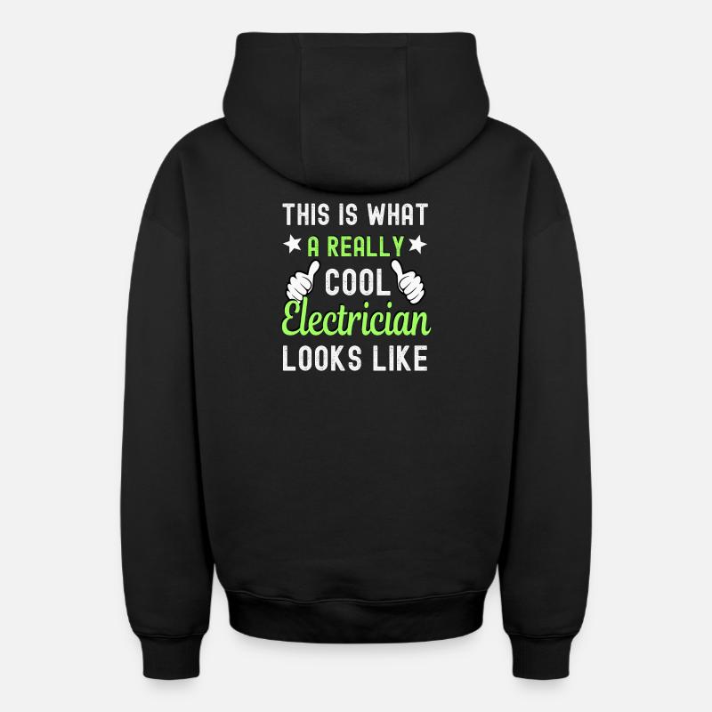 Électriciene électriciene - Sweat à capuche unisexe zippé oversize épais SPREAD - noir