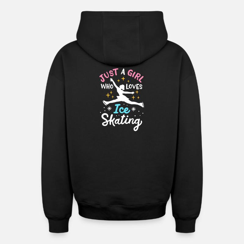 Eislaufen Eisläufer - Oversized Heavyweight Unisex Zip Hoodie - Schwarz