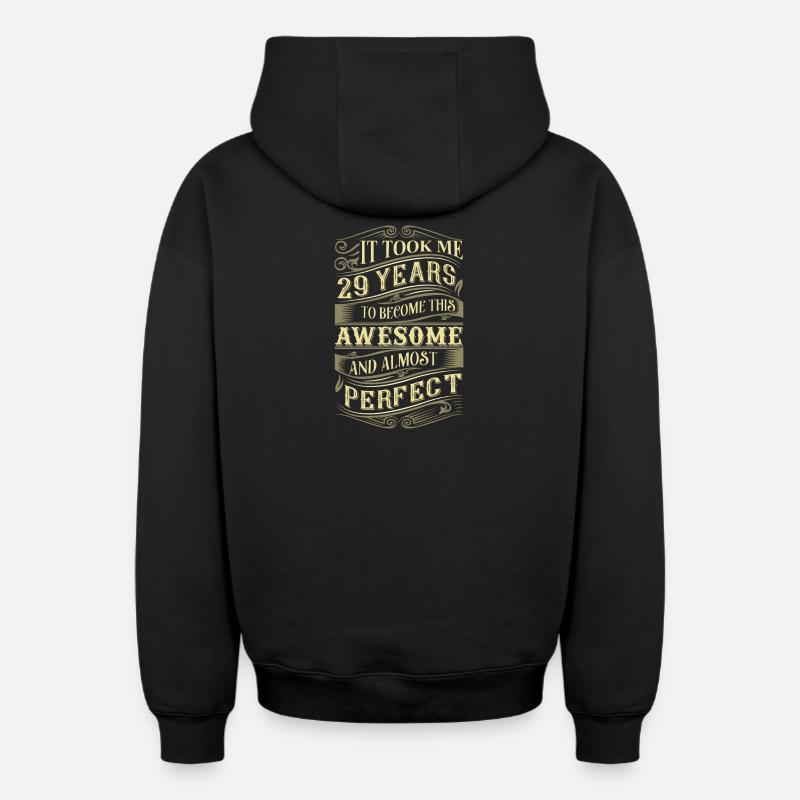 29 ans - Sweat à capuche unisexe zippé oversize épais SPREAD - noir
