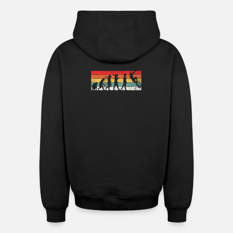 Kletterer Evolution - Oversized Heavyweight Unisex Zip Hoodie - Schwarz