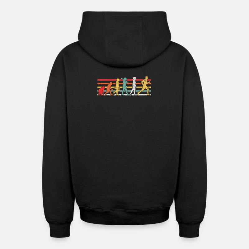 Evolution Läufer - Oversized Heavyweight Unisex Zip Hoodie - Schwarz