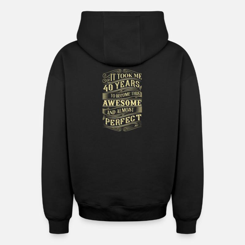 40e anniversaire - Sweat à capuche unisexe zippé oversize épais SPREAD - noir