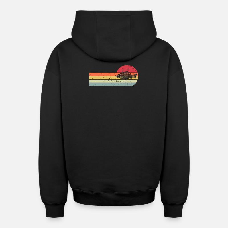 Carpes - Sweat à capuche unisexe zippé oversize épais SPREAD - noir