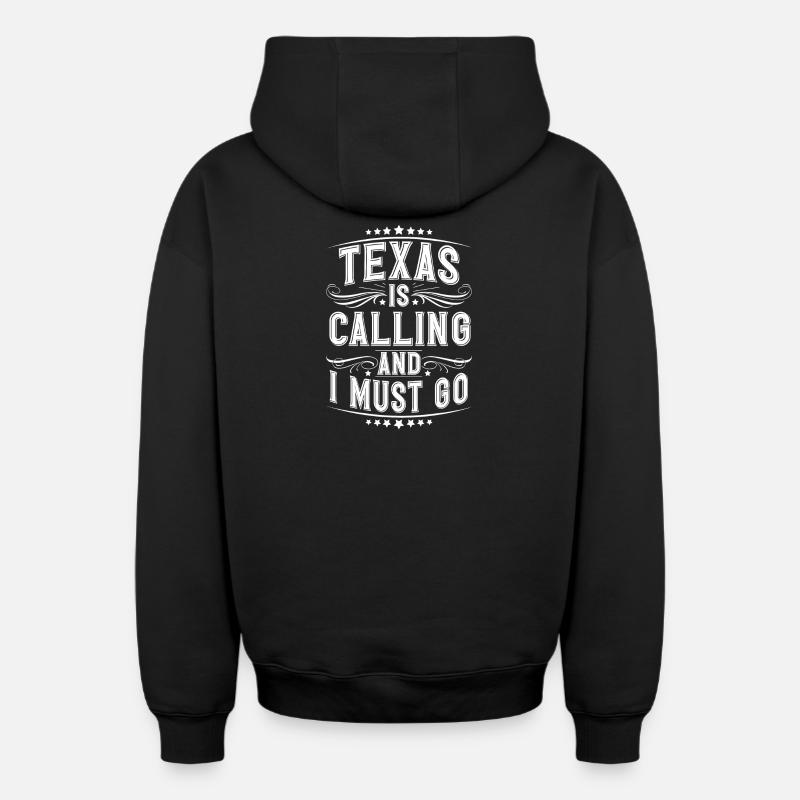 Texas - Sweat à capuche unisexe zippé oversize épais SPREAD - noir