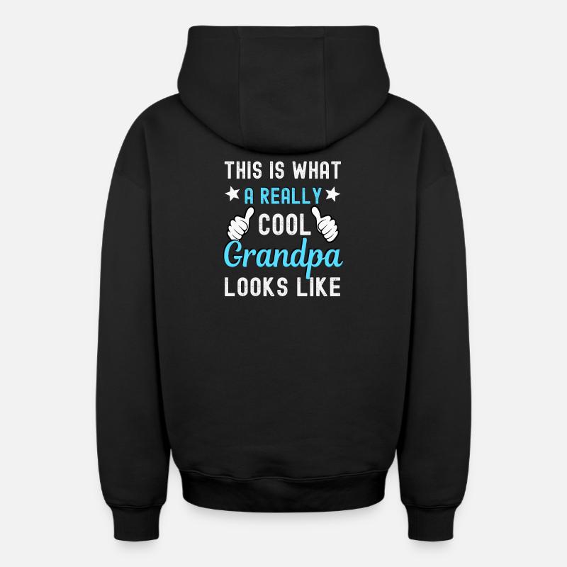 Grand-père grand-père - Sweat à capuche unisexe zippé oversize épais SPREAD - noir