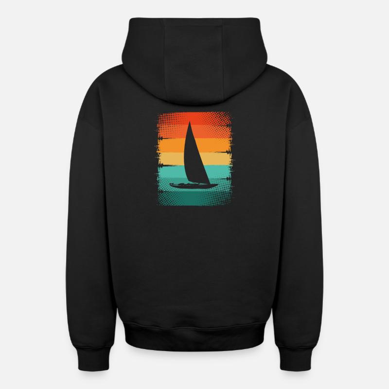 Voilier - Sweat à capuche unisexe zippé oversize épais SPREAD - noir