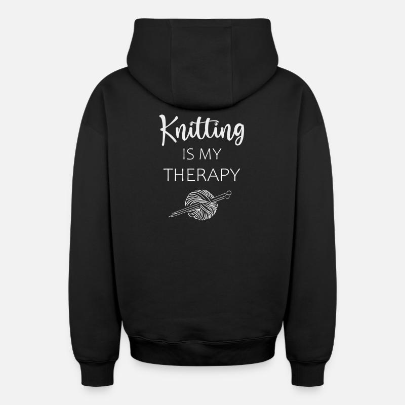 Tricoter - Sweat à capuche unisexe zippé oversize épais SPREAD - noir