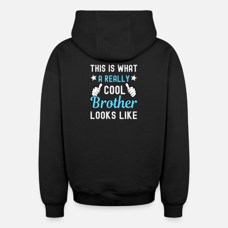 Frère - Sweat à capuche unisexe zippé oversize épais SPREAD - noir