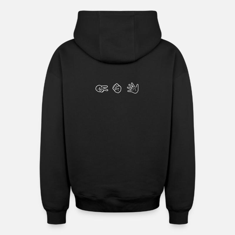 Ciseaux Papier de pierre - Sweat à capuche unisexe zippé oversize épais SPREAD - noir
