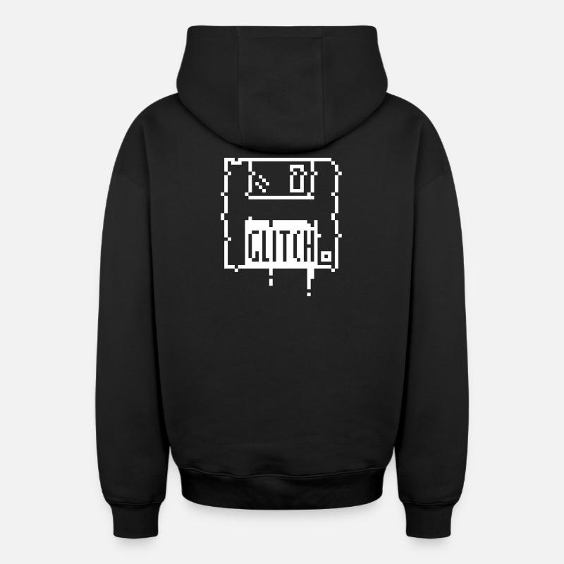 8bit glitch disk - Oversized Heavyweight Unisex Zip Hoodie - Schwarz