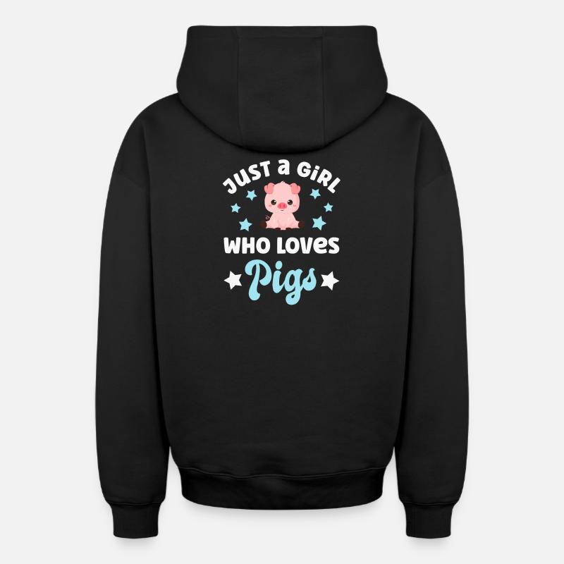 Cochons Cochons - Sweat à capuche unisexe zippé oversize épais SPREAD - noir