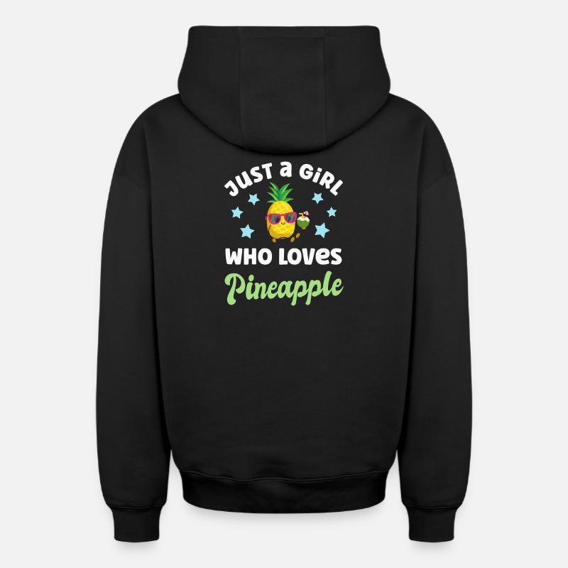 Ananas - Sweat à capuche unisexe zippé oversize épais SPREAD - noir