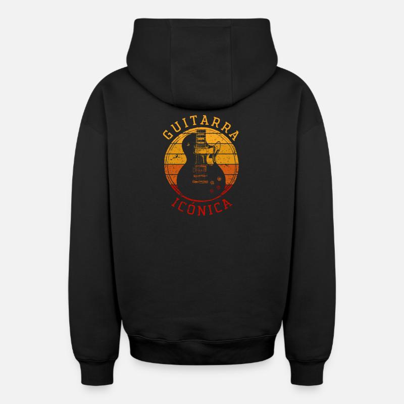 Guitarra Iconica - Sweat à capuche unisexe zippé oversize épais SPREAD - noir