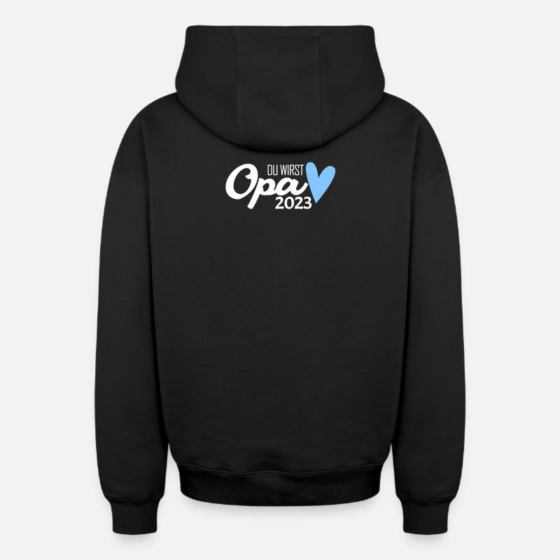 Opa 2023 loading - Oversized Heavyweight Unisex Zip Hoodie - Schwarz
