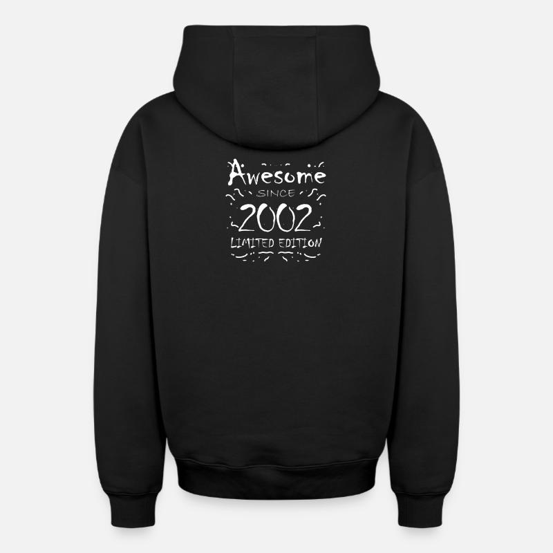 2002 - Sweat à capuche unisexe zippé oversize épais SPREAD - noir