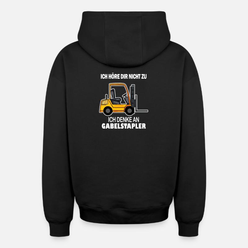 Staplerfahrer Gabelstapler Stapler - Oversized Heavyweight Unisex Zip Hoodie - Schwarz
