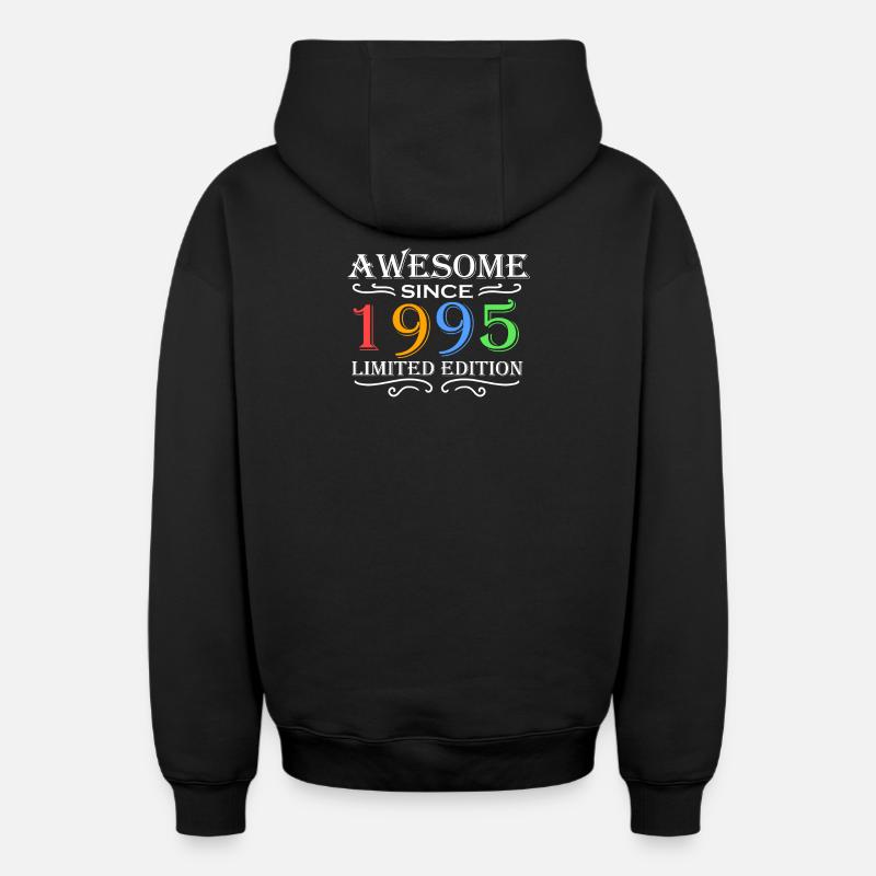 1995 - Né en 1995 - Sweat à capuche unisexe zippé oversize épais SPREAD - noir