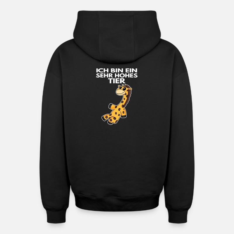 Teamleiter Giraffe - Oversized Heavyweight Unisex Zip Hoodie - Schwarz