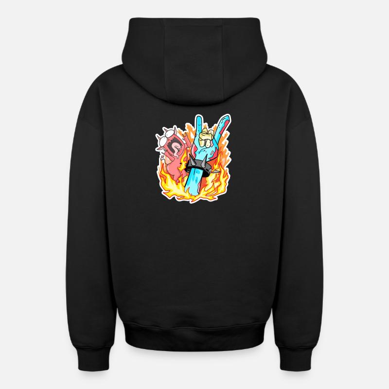 Zombie Hand Rocker - Sweat à capuche unisexe zippé oversize épais SPREAD - noir