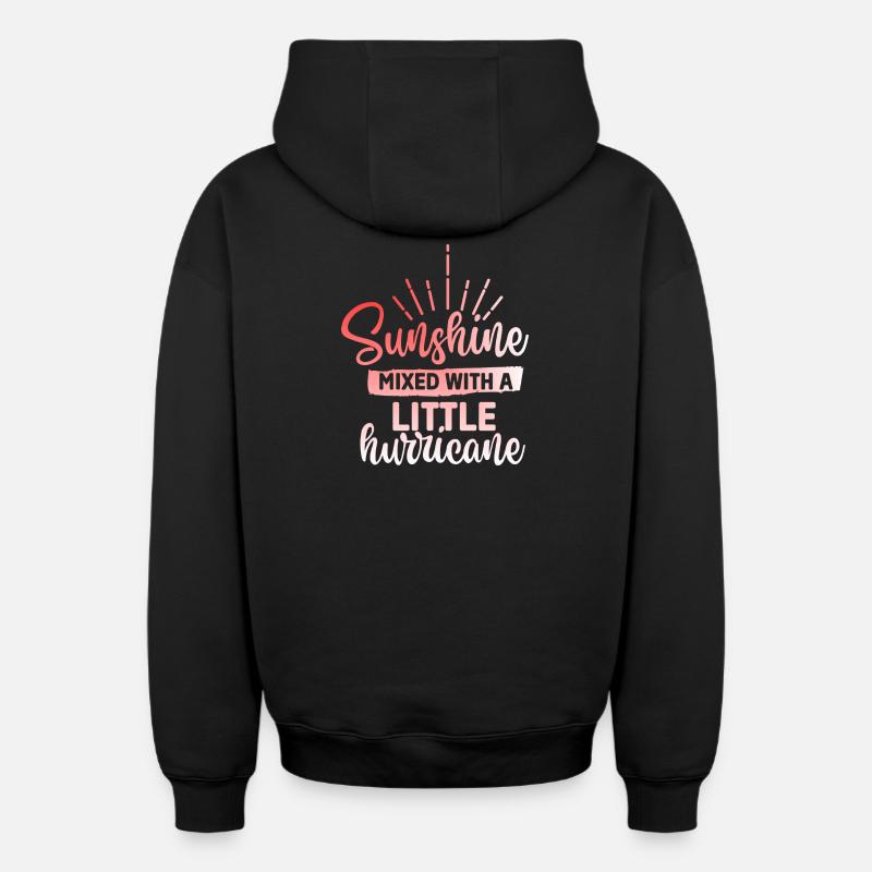 Soleil mélangé à un ouragan - Sweat à capuche unisexe zippé oversize épais SPREAD - noir