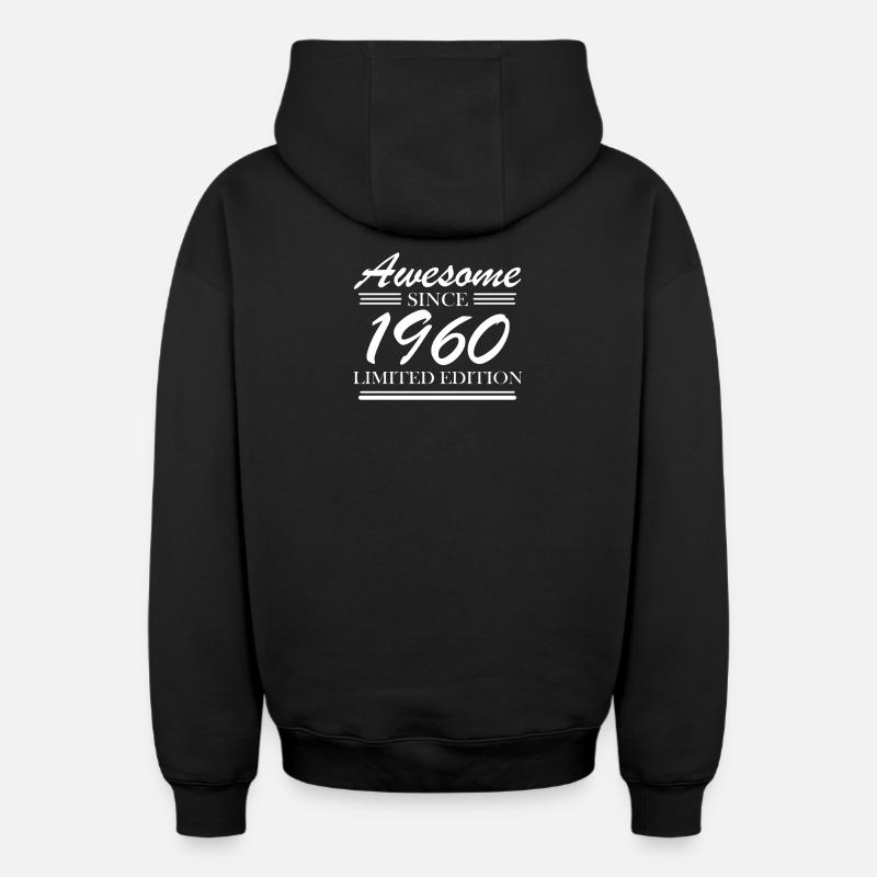 1960 - Sweat à capuche unisexe zippé oversize épais SPREAD - noir