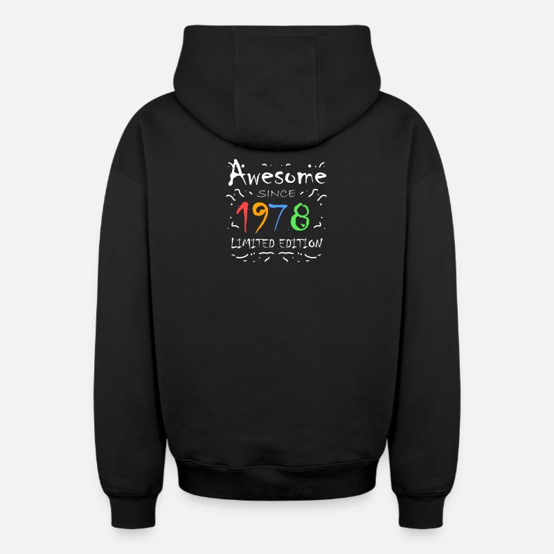 1978 - Sweat à capuche unisexe zippé oversize épais SPREAD - noir