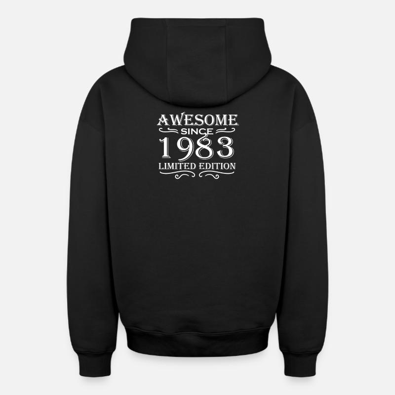 1983 - Sweat à capuche unisexe zippé oversize épais SPREAD - noir