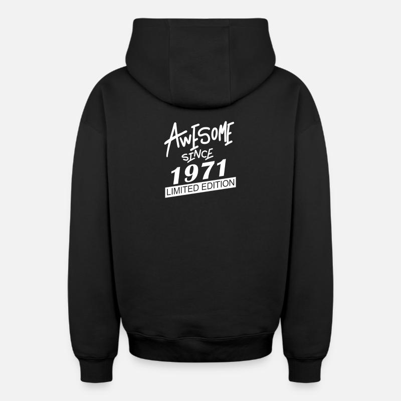 1971 - Sweat à capuche unisexe zippé oversize épais SPREAD - noir