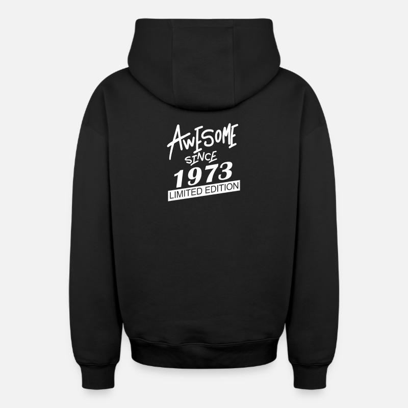 1973 - Sweat à capuche unisexe zippé oversize épais SPREAD - noir