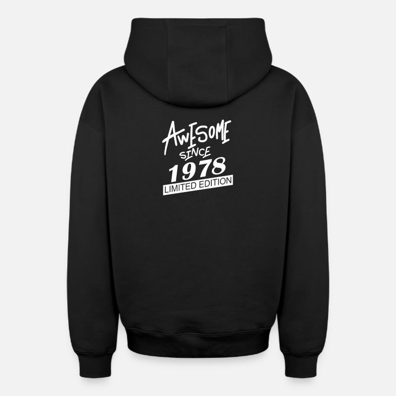 1978 - Sweat à capuche unisexe zippé oversize épais SPREAD - noir