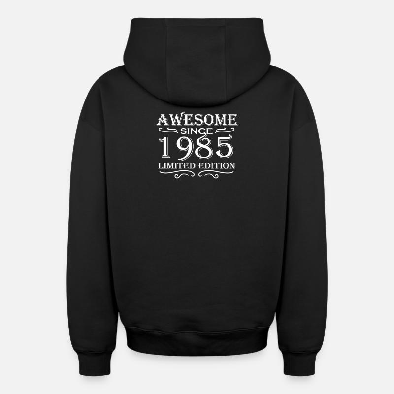 1985 - Sweat à capuche unisexe zippé oversize épais SPREAD - noir