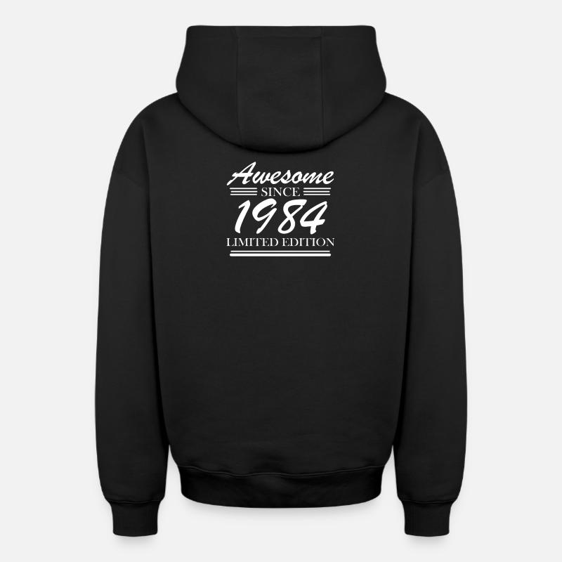 1984 - Sweat à capuche unisexe zippé oversize épais SPREAD - noir