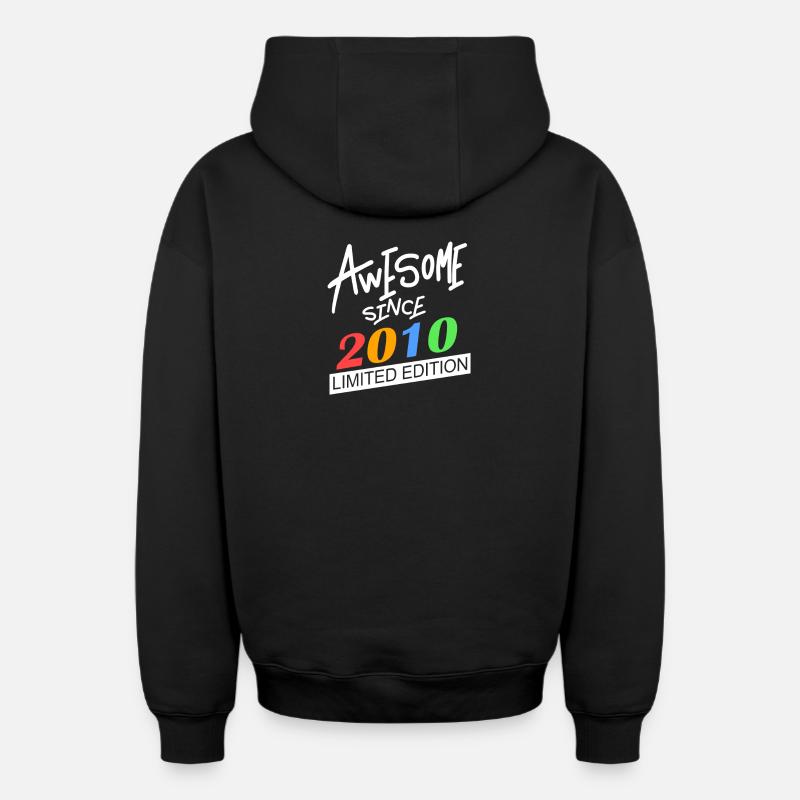 2010 - Né en 2010 - Sweat à capuche unisexe zippé oversize épais SPREAD - noir