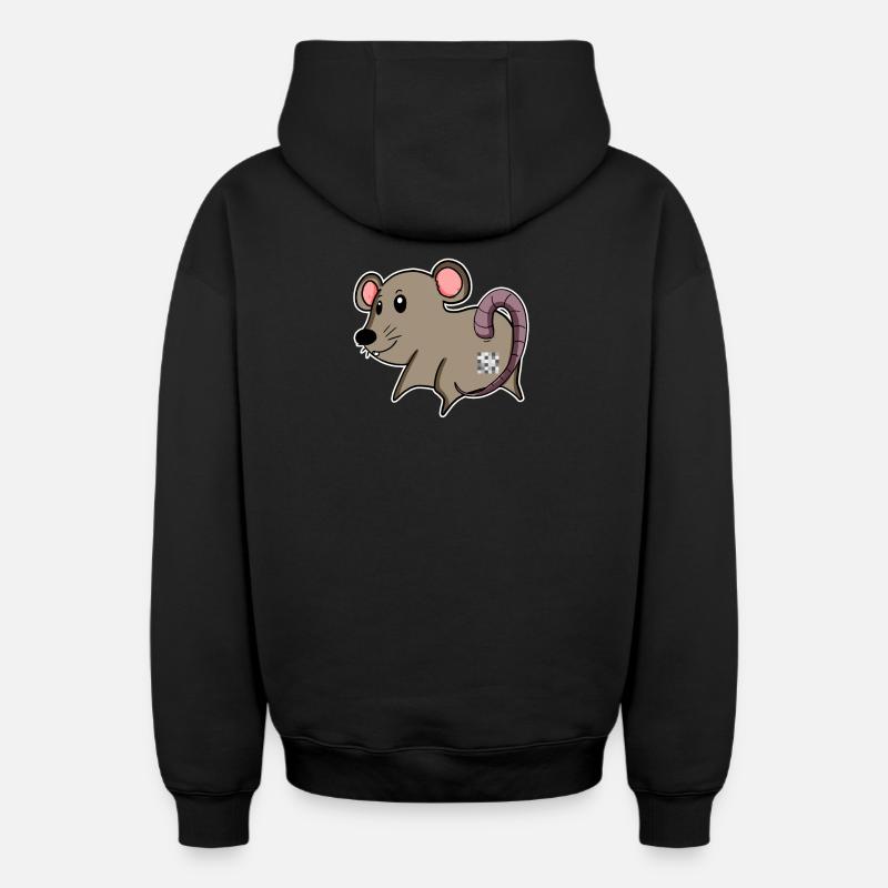 Mouse Ass - Mouse Butt - Sweat à capuche unisexe zippé oversize épais SPREAD - noir